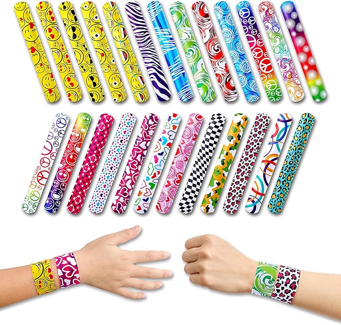 Giraffe 50 Pack Multi Color Slap Bracelets for Kids - Easter Eggs Fillers for Goody Bag - Easter Eggs Stuffers Bulk - Easters Basket Stuffers for kids Party Favors