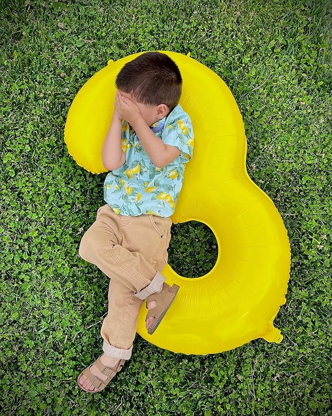 Yellow 5 Balloon, Number Balloons 40 Inch, 5th Birthday Balloon Decorations, Yellow Party Supplies, 5 Number Balloons
