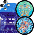 2 Packs Sea Turtle Sand Remover for Beach Cleaner Eraser Family Women Wipe Off Mitt Duster Brush Cup Holder Game Toy Cruise Ship Accessories Summer Vacation Must Have Hawaii Trip Essential Gift Towel