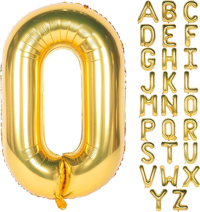 Letter Balloons 40 Inch Giant Jumbo Helium Foil Mylar for Party Decorations Gold O