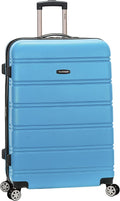 Rockland Melbourne Hardside Expandable Spinner Wheel Luggage, Checked Large 28", Turquoise