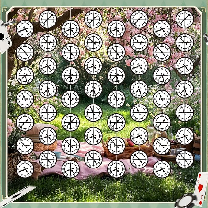 Xinnun Wonderland Tea Party Decorations Curious Clock Garlands Banners Princess Theme Banner Cutouts Ribbon Streamers for Wonderland Birthday Baby Shower Garden Tea Wedding Party Decor Supplies