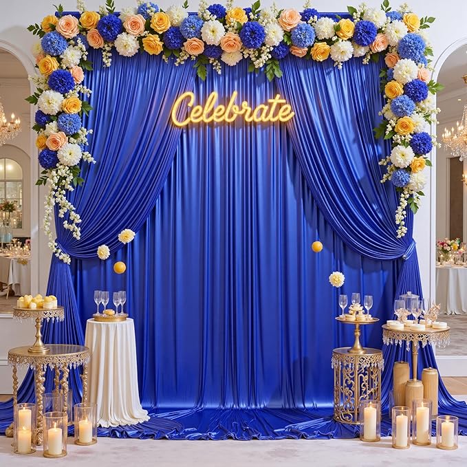 30x10 Wrinkle Free Royal Blue Sequin Backdrop Curtain for Parties-Thick Not Fall-Off Glitter Backdrop Drapes-6 Panels 5x10ft Shimmer Photo Back Drop Cloth for Wedding Birthday Photography Background
