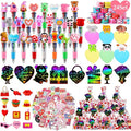 24 Sets Valentine’s Day Bulk with Multicolor Pen Gifts, Valentines Stationary for Classroom Birthday Goodie Bags Stuffers Rewards Prizes Party Favors