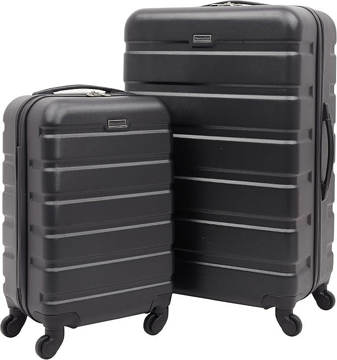 Travelers Club Harper Luggage, Black, 2 Piece Set