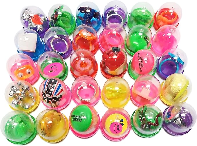 100Pcs Small Filled Toys Capsules, Party Bag Fillers, Birthday Party, Scool Rewards, Pinata's, Vending Machine for Kids