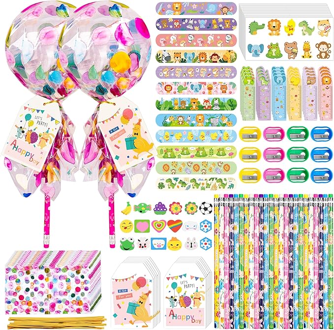 24 Pack Non-Candy Giant Lollipop Birthday Goodie Bags for Classroom Rewards Class Prizes Exchange Party Supplies