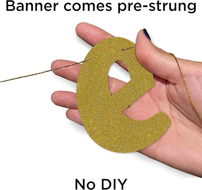 Pre-Strung The Queen Has Retired Gold Glitter Banner - Retirement Decorations for Men and Women - Retirement Party Supplies and Gifts