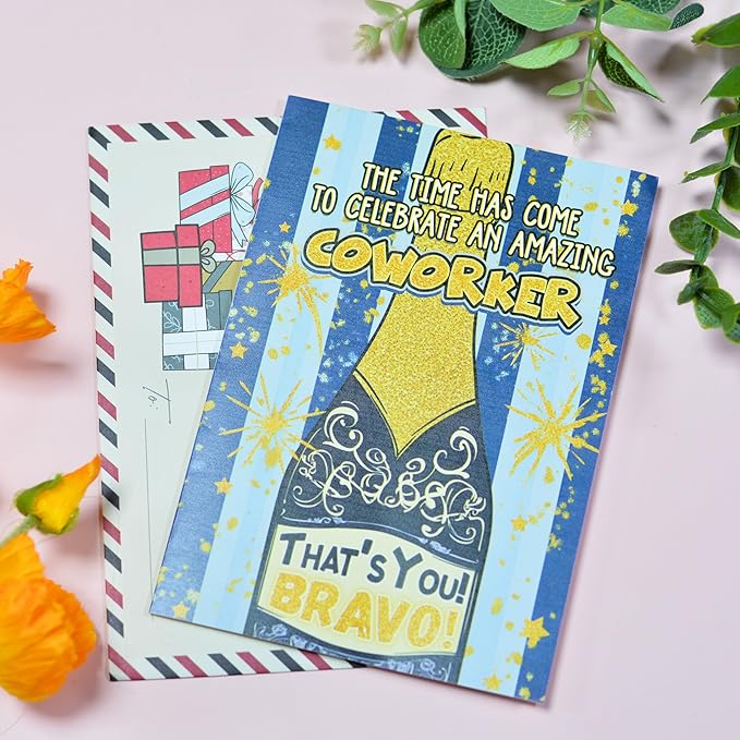 Coworker Birthday Card, Birthday Card for coworker with Seal and Envelope, Coworkers Birthday Gifts