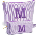 Stocking Stuffers for Teen Girls Gifts Trendy Stuff, 2025 Christmas Gifts Cute Makeup Bag, 6-12 Year Old Girl Birthday Gift, Personalized Christmas Stocking Stuffers for Girls, Purple Letter M
