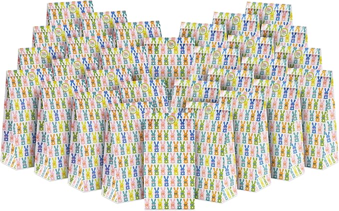 Hallmark Easter Bunny Party Favor and Wrapped Treat Bags (30 Ct. with 60 Stickers) for Easter Baskets, Kids, Sunday School