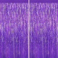 2 Pack Purple Foil Fringe Curtains, 3.3ft x 6.6ft Streamer Foil Curtain, Tinsel Backdrop for Birthday Party, Christmas Decor, Wedding Engagement Baby Shower Bachelorette Party Decorations