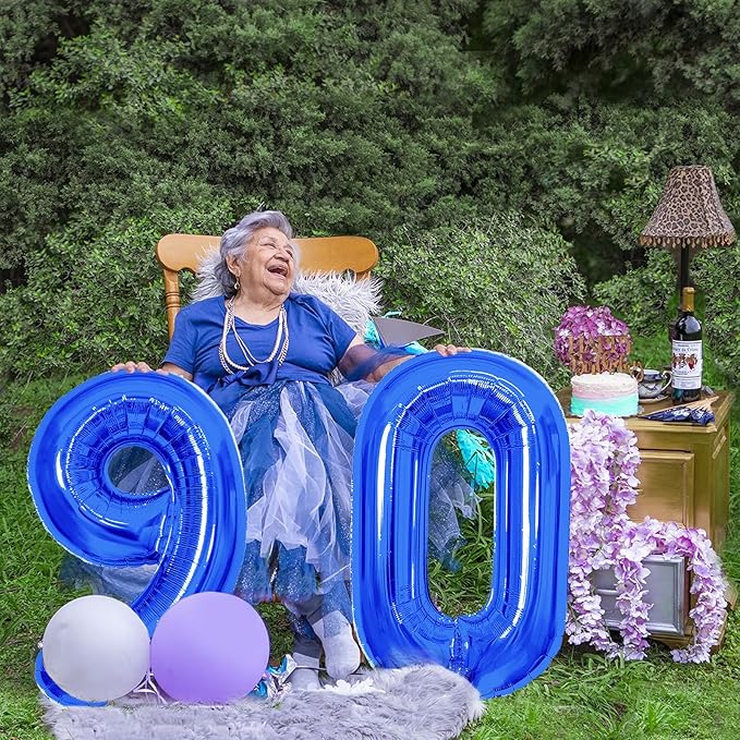 Number Balloons Navy Blue Balloons - Giant Number 10 Balloon, 10 20 30 40 50 Numbers Balloon Birthday Decorations, Blue Party Supplies for Boy Men
