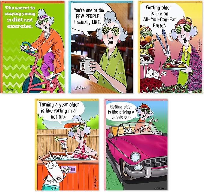 Hallmark Maxine Funny Birthday Cards Assortment (5 Cards with Envelopes)