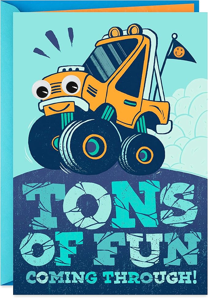 Hallmark Birthday Card for Kids (Monster Truck Sticker)