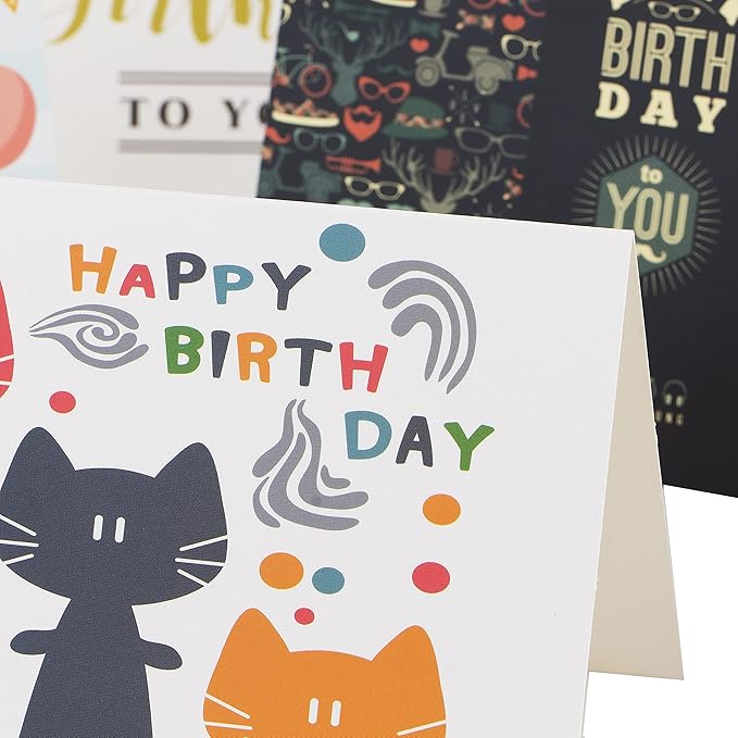 Mr. Pen Assorted Color Birthday Cards, 20 Pack, 4 x 6 Inches, Blank Inside, Includes Envelopes
