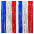 KatchOn, Red White and Blue Streamers - Xtralarge, 8x6.4 Feet, Pack of 2 | Red White And Blue Fringe Curtain for White Trash Party Decorations
