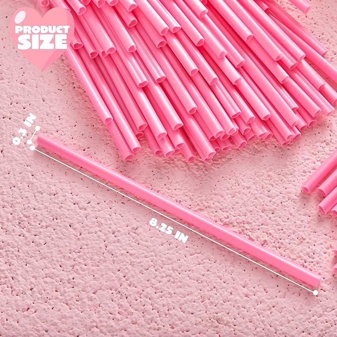 JOYIN 120 PCS Valentine Heart Shaped Pink Straws, Reusable Drinking Cute Straw for Valentine's day Cocktail, Birthday Party, Bridal Shower, Wedding Supplies, Valentine Party