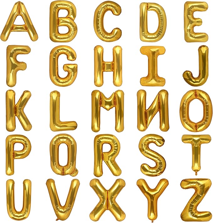 40 Inch Giant Gold Letter A Balloons Birthday Party Decorations Mylar Foil Big Alphabet Helium Balloon