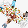 Thanksgiving Coloring Poster, Large Coloring Activity Paper 75” x 31” Jumbo Size Versatile Paper DIY Painting Drawing Banner/Tablecloth for School, Autumn Theme Parties, Wall Decor