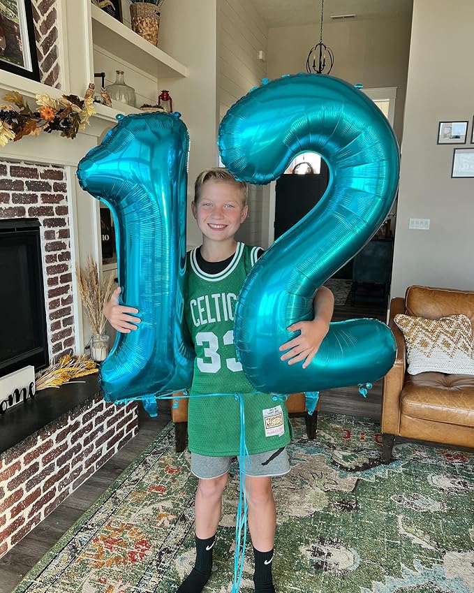 Light Blue Number 2 Balloon 40 Inch, 2 Balloon Number, 2nd Birthday Decorations for Baby Girls Boys Toddlers
