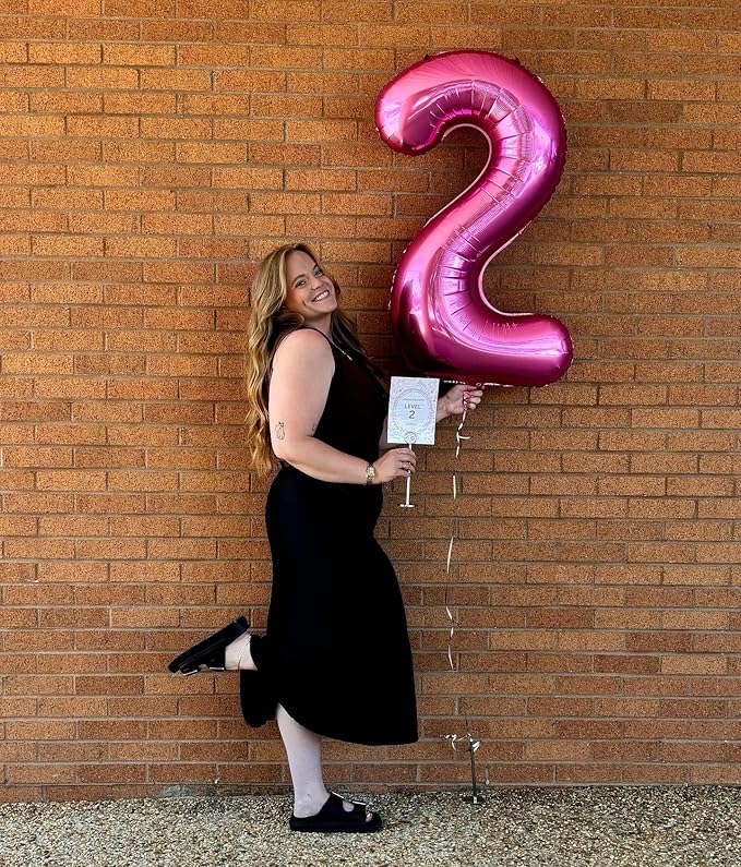 40 Inch Hot Pink Number 1 Balloon, Giant Number 1 Balloons for 11th 12th 21st Birthday Decorations, Party Supplies for Baby Boy Girl, Hot Pink Party Decor