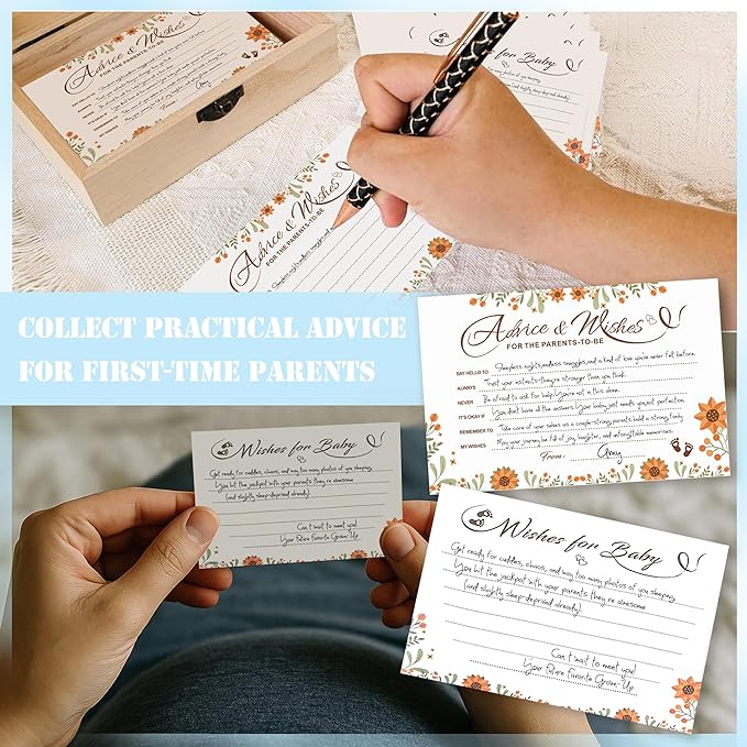 Shower Advice Cards For Parents To Be, Advice For New Parents Shower, Shower Decorations Girl, Wishes For Cards For Shower Games Boy, Advice And Wishes Box, Style-A