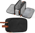 YOOLIFE Travel Toiletry Bag - Personalized Birthday Gifts for Mens Women Initial Travel Toiletry Bag Essentials for Women Men, Portable Organizer for Accessories, Initial Makeup Bags Black
