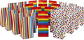 Hallmark Celebrate Rainbow Party Favor and Wrapped Treat Bags (30 Ct., 10 Each of Vertical Stripes, Horizontal Stripes, Dots) for Birthdays, Baby Showers, School Lunches, Care Packages, May Day