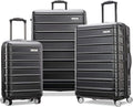 Samsonite Omni 2 Hardside 3 Piece Set - Includes Global Carry-On, Medium, & Large Checked Suitcases - 360° Dual Spinner Wheels - Integrated TSA Lock & Expansion - Amazon Exclusive - Midnight Black