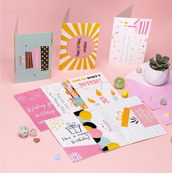 Mr. Pen- Birthday Cards with Envelopes, 20 Pack, 4" x 6", Assorted, Gold Foil, Blank Inside, Greeting Cards Birthday