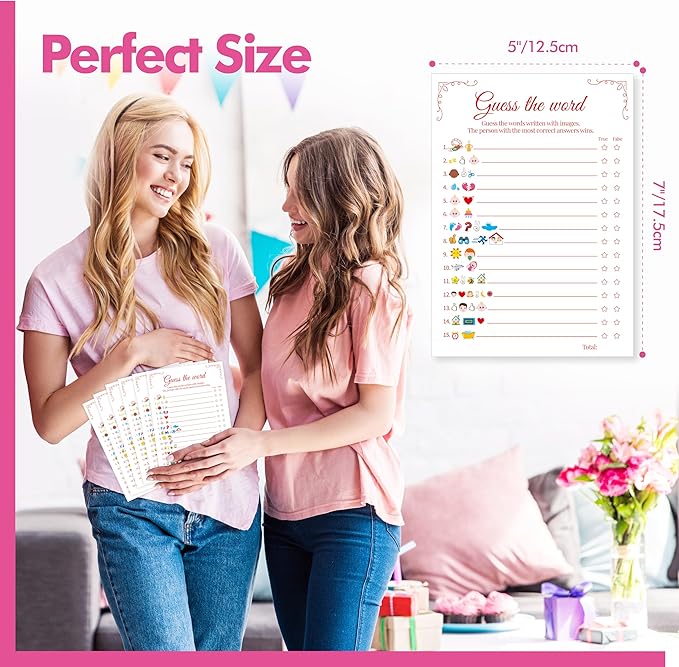 55PCS Baby Shower Games, Predictions Cards & Guess The Phrase with Answer Keys Included Fun Baby Shower Party Games Gender Neutral for Girls or Boys