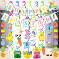 JOYIN 31 PCS Easter Decorations Spring Decor Egg Bunny Foil Swirl Party Hanging Decoration Huge Value Kit for Easter Home Themed Party