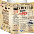 91st Birthday Card for Women Men - Back In 1935 Newspaper - 91 st Happy BIRTHDAY card - 91st birthday gift for Her Him - JUMBO size - 91 st birthday decorations Dad Mom - Best gifts for 91 year old