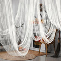 Watayo 300 x 80 Inch Halloween Creepy Cloth, White Large Size Halloween Scary Spooky Cloth, Windows Doorways Cover Gauze for Holiday Party Haunted House Decorations