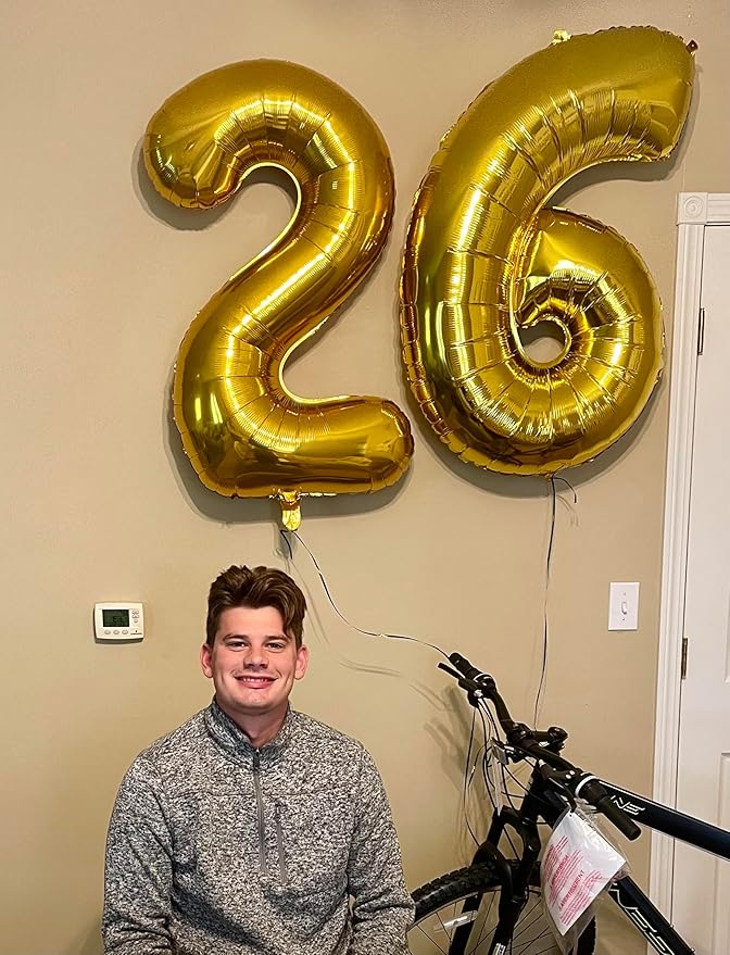 Gold 2026 Balloons, Foil 40 Inch 22 Number Balloons, 60 Balloon Number for 2 20 22 26 2026 Graduation Decorations, New Years Eve Party Supplies, Birthday, Wedding, Anniversary
