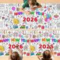 New Years Coloring Tablecloth/Poster, 3 PCS New Years Decorations 2026, 72" X 30" Giant Paper Coloring Banner for Kids Crafts Activities Party Decorations, Fun DIY Art 2026 Year Eve Party Supplies