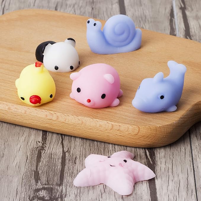 Mr. Pen- Pastel Animal Squishy Toys, 12 Pack, Washable Twistable Stretchy Squishies, Soft Stress Relief Sensory Toys for Squeezing,, Party Favors & Classroom Rewards, Easter Egg Fillers