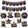 KatchOn, Happy New Year Banner and Swirls - No DIY, 10 Feet | Happy New Year Hanging Swirls for New Years Eve Party Supplies | New Years Decorations 2026 | Ceiling Decor for Nye Decorations 2026