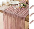 FEXIA 3 Pack Table Runner Dusty Pink Cheesecloth 35x120 Inches Spring Easter Table Runner Burnt for Wedding Decor Reception Bridal Shower Centerpiece Engagement Decor