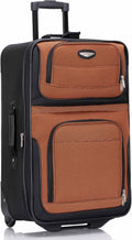 Travel Select Amsterdam Softside Expandable Luggage with Rolling Wheels, Orange, 25-Inch Medium