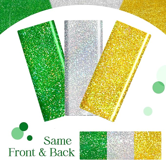 Sparkling Holographic Laser Tablecloth - Shimmering, Waterproof, Easy to Clean - Ideal for Bachelorette, Birthday, Wedding, and Anniversary Party Decorations (Green & Gold & Silver, 3)
