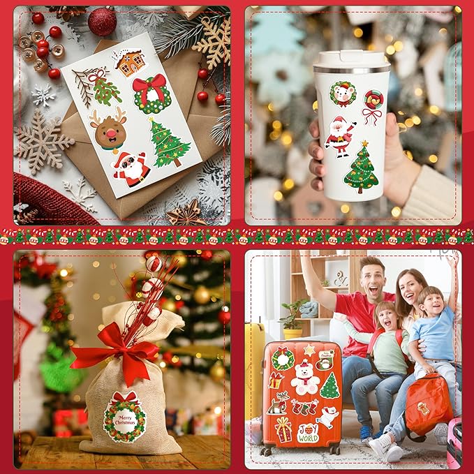 OHOME Stocking Stuffers | 320 PCS Christmas Stickers - Toddler Stocking Stuffers | Kids Christmas Gifts for Boys Girls Grandkids,Vinyl Xmas Games Crafts Activities Party Favors Supplies