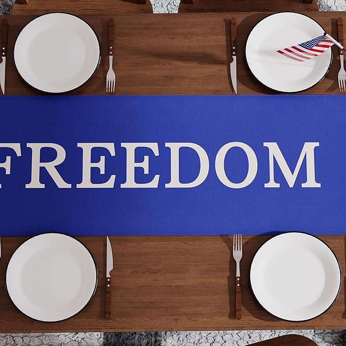 250 Anniversary USA Table Runner, 4th of July Table Runner 250th Anniversary Decorations America Patriotic 250 Years of Freedom 1776-2026 Memorial Day Home Party Decor 13x108 Inch