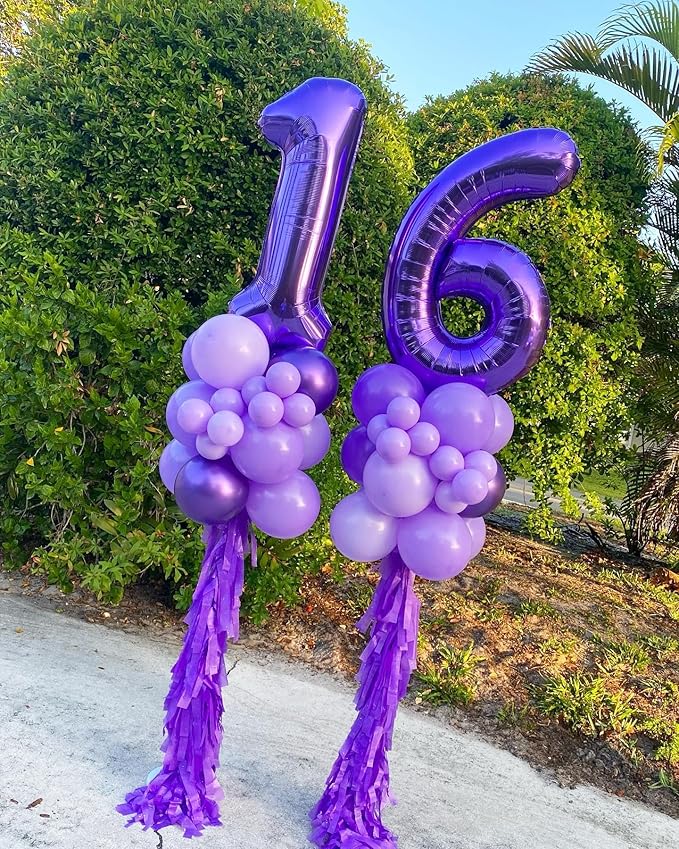 Purple Number 1 Balloon for First Birthday 40 Inch, 1st One Number Balloons Birthday Decorations for Girl Boy Toddler Baby