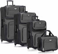 Travel Select Amsterdam Softside Expandable Luggage with Rolling Wheels, Gray, 4-Piece Set (15/21/25/29)