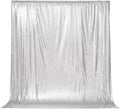 PartyDelight Silver Sequin Backdrop 8x8ft - High Density 3mm Shimmer Sequin Background with 4-Inch Rod Pocket, Sparkly Photography Curtain for Wedding, Gala, Studio & Event Decoration