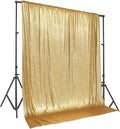 PartyDelight Gold Sequin Backdrop 10x10ft - High Density 3mm Shimmer Sequin Background with 4-Inch Rod Pocket, Sparkly Photography Curtain for Wedding, Gala, Stage & Large Event Decor