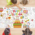 Happy Birthday Giant Coloring Poster 30 x 72 Inches Large Coloring Tablecloth for Kids School Home Party Supplies Decoration