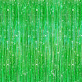Crosize 2 Pack 3.3 x 9.9 ft Laser Green Foil Fringe Curtains Party Decorations,Tinsel Curtain Backdrop for Parties, Door Streamers, Glitter Streamer Backdrop for Birthday Decoration